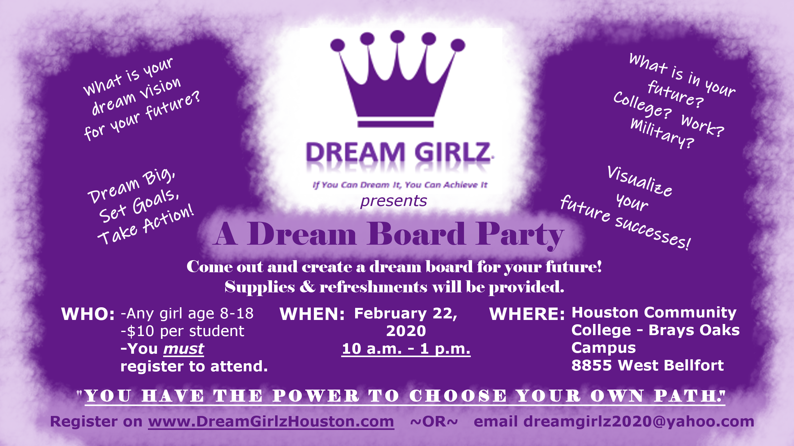 A Vision-Dream Board Party! Come Out & Create Your Dream For The Future